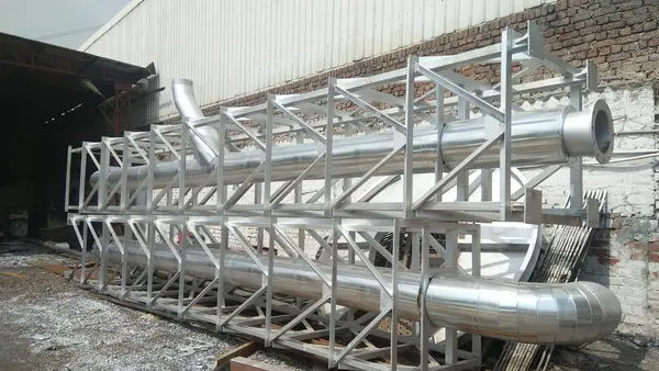 Storage tank fabrication in progress at workshop